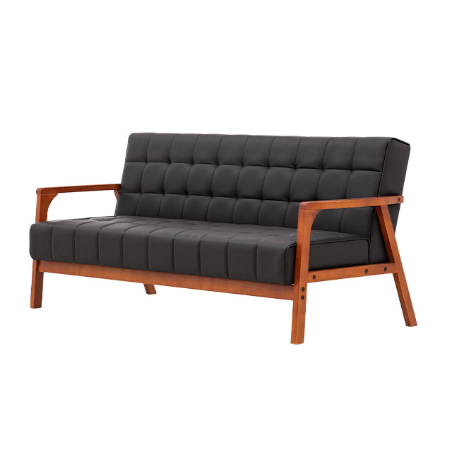 幅164cm] 2人掛けレザーソファーベッド 木製フレーム｜モダンデコ公式