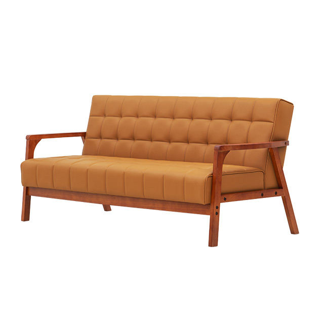 幅164cm] 2人掛けレザーソファーベッド 木製フレーム｜モダンデコ公式