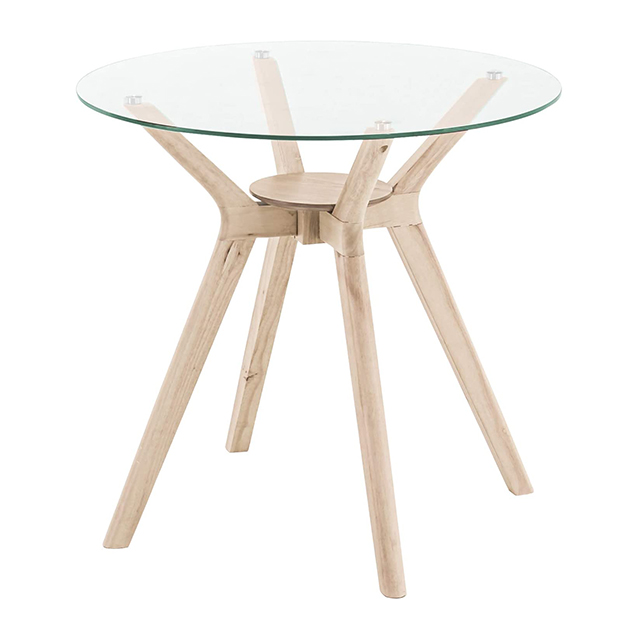 幅80cm ラバーウッド製 ガラスダイニングテーブル インテリア家具 家電 雑貨通販 Modern Deco モダンデコ