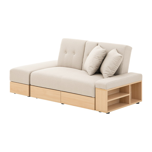 幅165/209/260cm] 収納付き3人掛けソファ 傷に強いペット対応