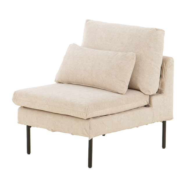 1人掛けソファ ブラックスチール脚 ホテルライク 高級感｜モダンデコ