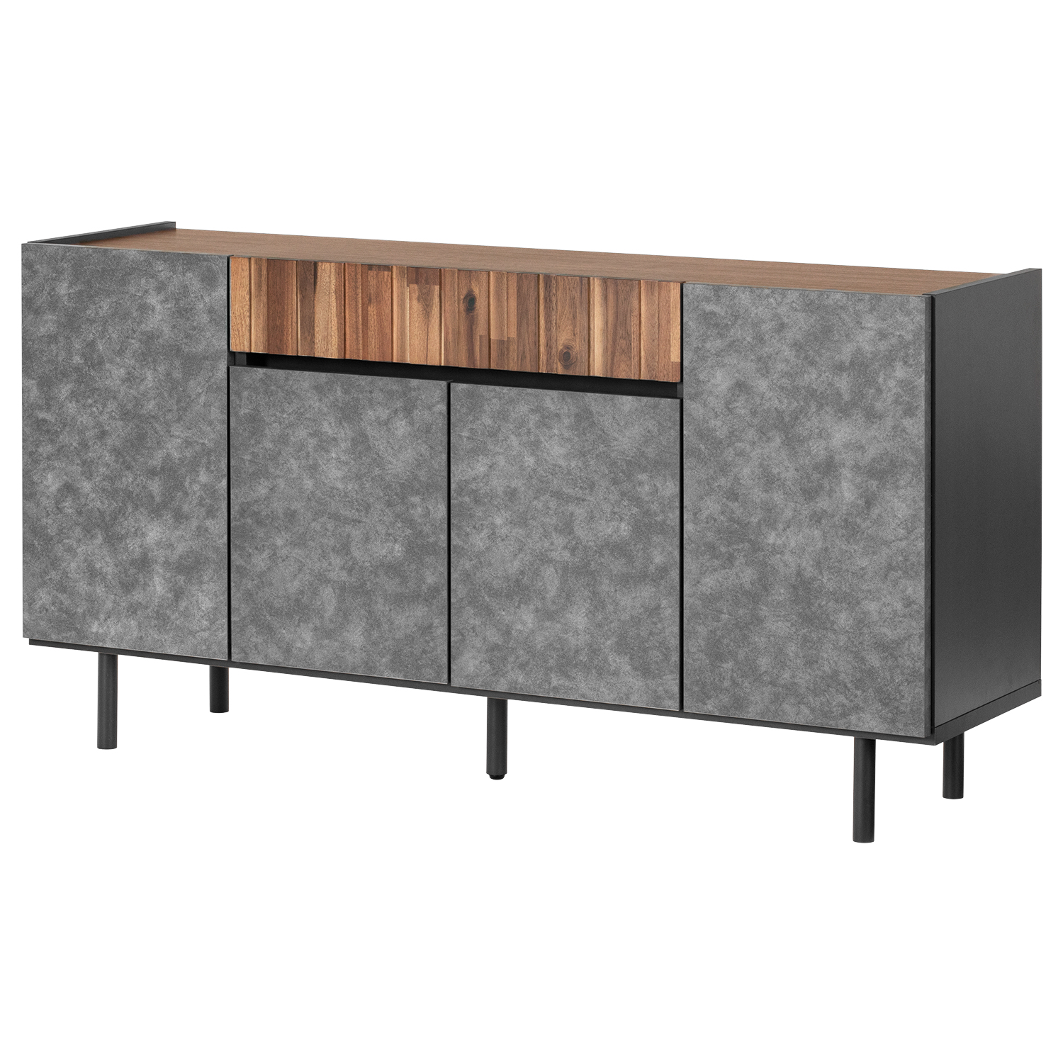 要問合せ♥️海外インテリア♥️シンプルモダン　チェスト　キッチン　リビング　2色 幅150cm 日本製チェスト 石目×ウッド調｜モダンデコ公式｜インテリア