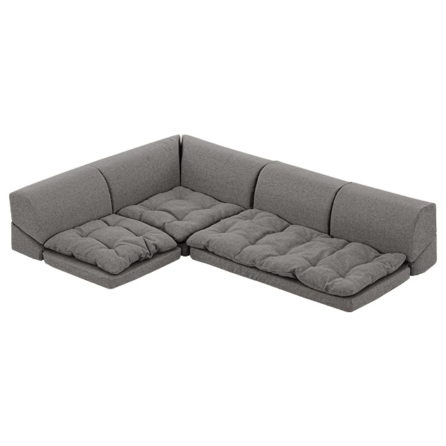 ホワイトソファ 約190cm 幅190cm] 3人掛けフロアソファ プレミアムタイプ｜モダンデコ公式