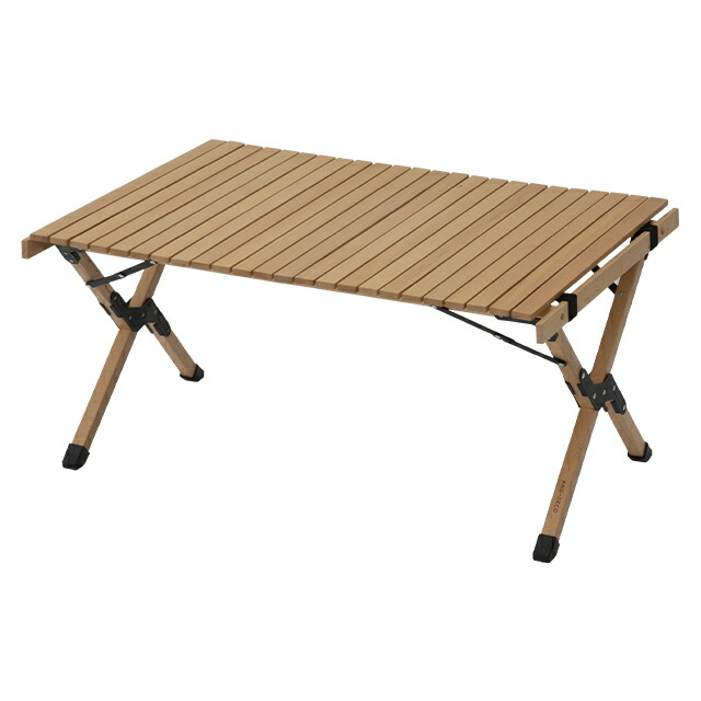 7020円 新作通販 新品 ウッド ロールテーブル 木製 90ｃｍ ナチュラル アウトドア テーブル 組み立て簡単 西欧風